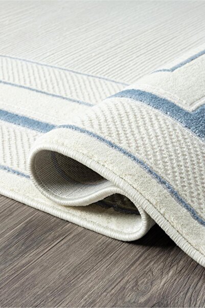 Vila Nova Home Mavi Krem Salon Oturma Odası Mutfak Çocuk Odası Halısı