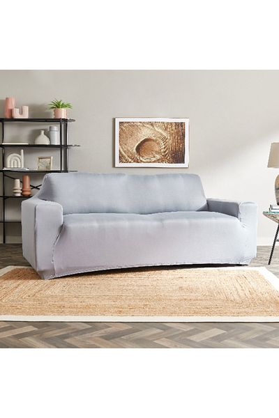 Home Box Squab Solid 3-Seater Sofa Cover