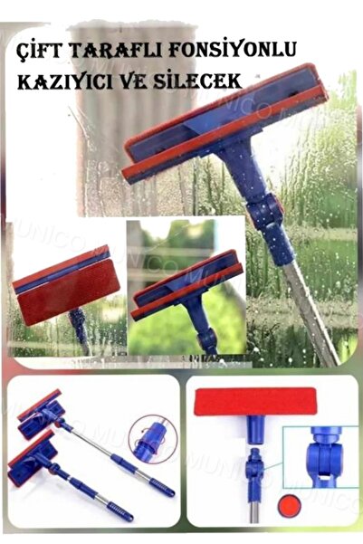 Gaggani Teleskopik Kanatlı Cam Silecek Temizleyici Silecek Uzun Saplı Sünger ...