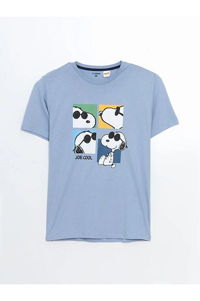 LC Waikiki Σετ ανδρικών πιτζάμες με στάμπα Navy Blue Standard Snoopy