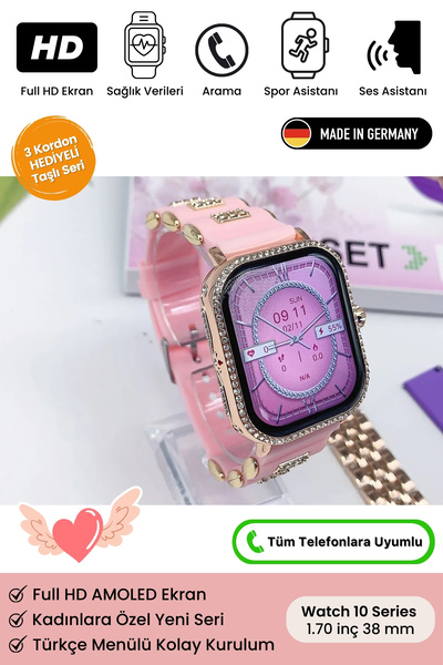 Noriyen Kadınlara Özel G10 Mini Taşlı Şık Tasarım Türkçe Menü iOS Android Uyu...