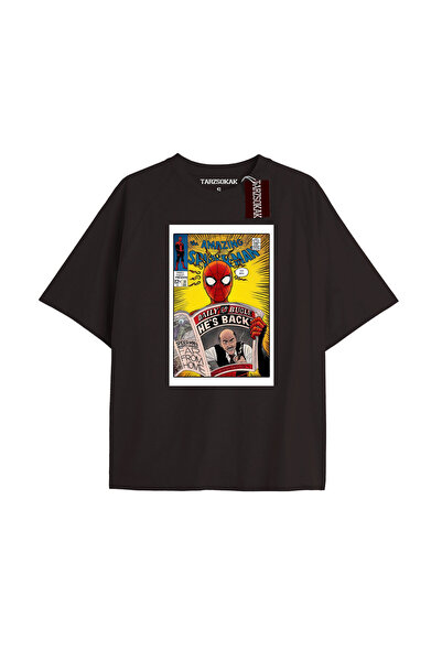 TIMESWASTINGIRL Tricou Spider-Man cu imprimeu de ziar Model No Way Home