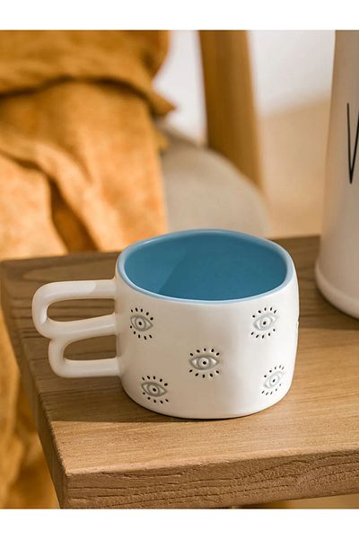 LC Waikiki Lcw Home - Blue Eye Printed, 315 ml Porcelain Mug