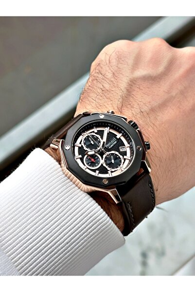 Ferrucci Function Function Leather Band Men's Wrist Watch Fc 230007 Fm.5