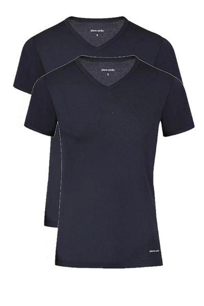 Pierre Cardin Men's V-Neck Ribbed Cotton Double T-Shirt - Boxed L1.Pc.004.0A.12.16