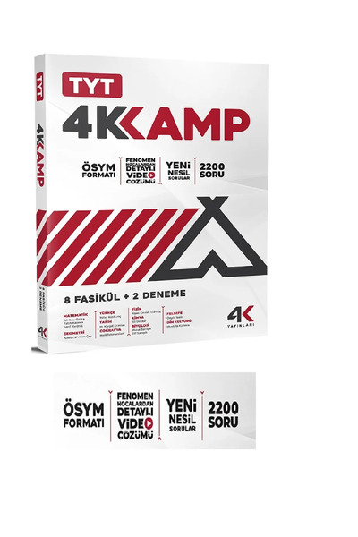 4k Yayınları Tyt Kamp Kitabı Video Destekli Fenomen Hocalardan Güncel Baskı 2024 2025 - 2200 Soru