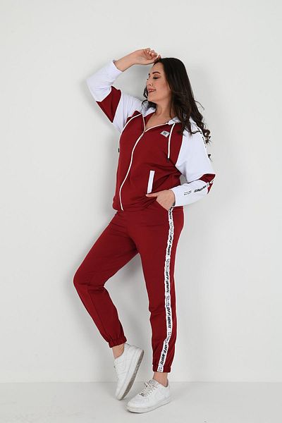 Koza Butik Дамски анцуг с качулка на странични райета с големи размери 8058-24