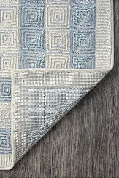 Vila Nova Home Mavi Krem Salon Oturma Odası Mutfak Çocuk Odası Halısı