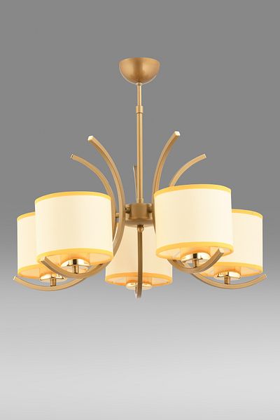 avimonaydınlatma Kumasi 5-Piece Cream Color Hat Tumbled Pendant Chandelier - for Living Room and Bedroom
