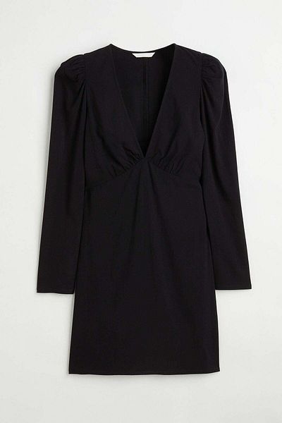 H&M Patterned puff-sleeved dress