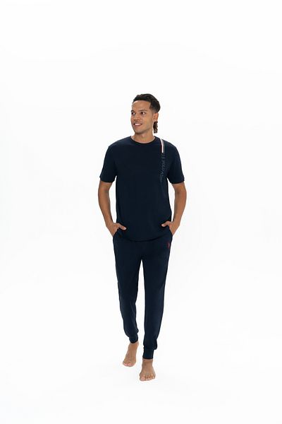 U.S. Polo Assn. Ανδρικό, Αδειοδοτημένο, USPA, 100% βαμβάκι, (Navy Blue), Ελαστικό πόδι, Σετ πιτζάμες
