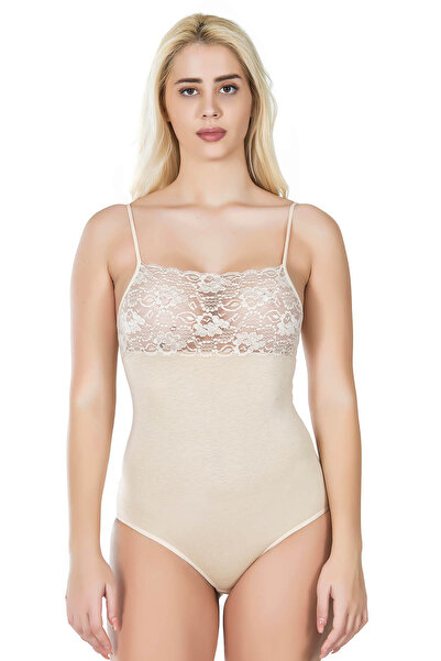 Fily Body din țesătură de bumbac, cu dantelă lată brodată în partea din față,...