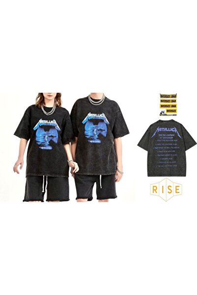 RİSE Metallica Ride the Lightning Washed Over Size T-Shirt