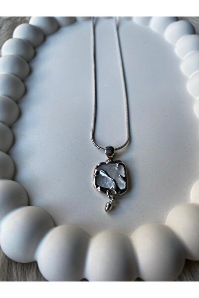 Tasarım سلسلة أنابيب فضية قلادة جيستو ستيل 45 سم