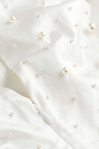H&M Bead-embellished satin dress