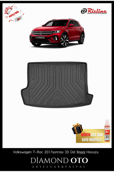 Rizline Volkswagen T-Roc 3d Üst Bagaj Havuzu 2017-2018-2019-2020-2021-2022-20...