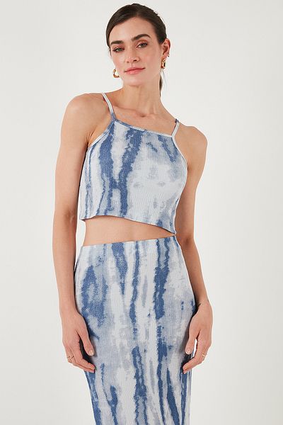 Lela Slim Fit Rope Strap Slit Midi Bottom-Top Suit Set 5869021