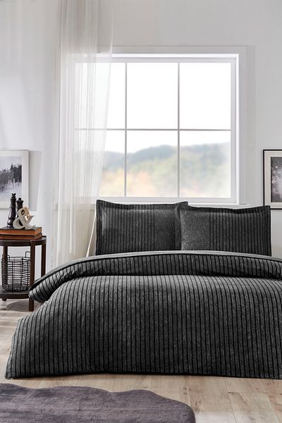 Özdilek Noir Double Fitted Sheet Duvet Cover Set