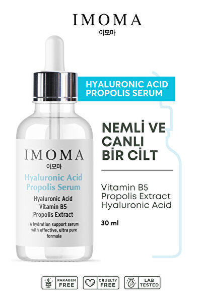 IMOMA Yoğun Nemlendirici ve Onarıcı Serum Hyaluronic Acid Propolis Vitamin E Panthenol B5 Sodium PCA