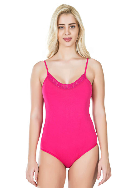 Fily Front Lace Embroidered Cotton Fabric Thin Strap Snap Fastener Body Under...