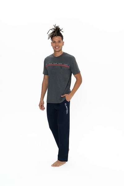 U.S. Polo Assn. Άνδρας, Αδειοδοτημένος, USPA, (Anthracite Melange), Σετ Πιτζάμες