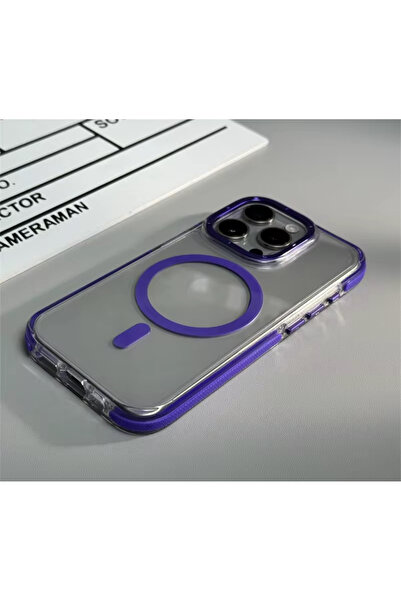 DGN İphone 14 Plus Ve 15 Plus Uyumlu Kılıf Magsafe Özellikli Kamera Çerçeve Korumalı Darbe Emici Şeritli