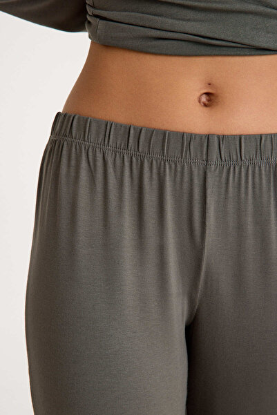 No52 HomeWear 100% Cotton Smoked Military Color Premium Quality Women's Short Sleeve Pajamas Set