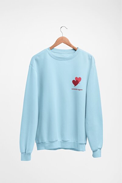 Butik ЖЕНИ/МОМИЧЕТА Дълъг ръкав с трансферен печат с две сърца и велосипедна яка