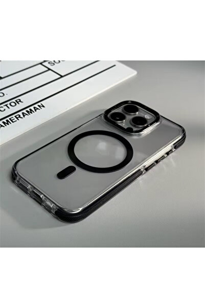 DGN İphone 15 Pro Uyumlu Kılıf Magsafe Özellikli Kamera Çerçeve Korumalı Darb...