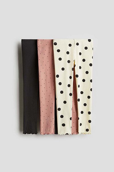 H&M 3-pack ribbed cotton leggings