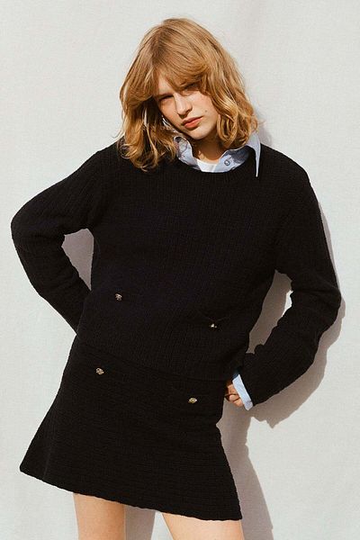 H&M A-line moss-knit skirt