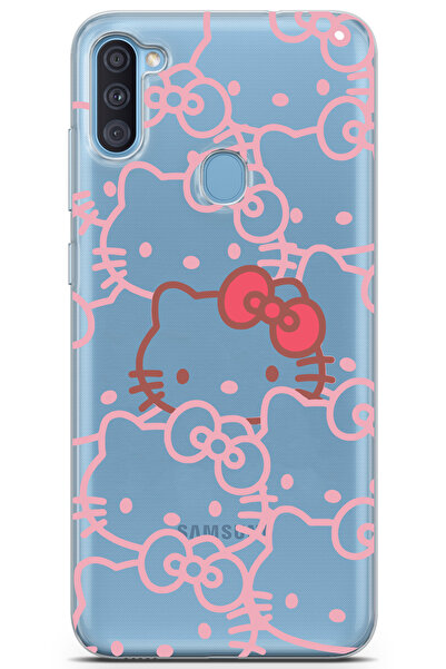 moonset Samsung Galaxy A11 / M11 Uyumlu Hello Kitty Tasarımlı Baskılı Şeffaf ...