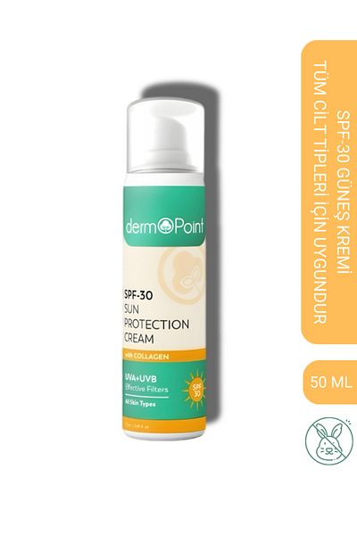 dermoPoint SPF30 50ml Sunscreen Cream - Suitable with Collagen and Under Make-up