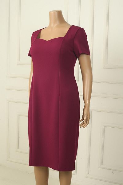 By Saygı Rochie de damă cu jumătate de mânecă, căptușită, din crepon de mărime mare