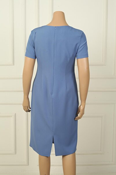 By Saygı Жіноча сукня з підкладкою, з короткими рукавами, великий розмір, креп