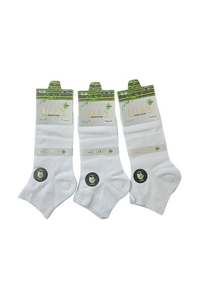 LiderMarketing İzlen Brand Bamboo Men's Booties Socks Seamless Booties 41 46 White 12 Pairs