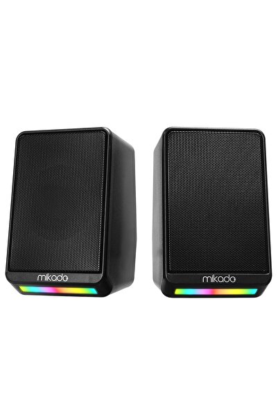 Mikado Hoparlör Speaker Usb 1+1 3W*2 Rgb Aydınlatmalı MD-178 Siyah