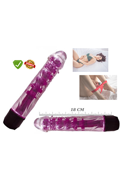18 Cm - Anal Vajinal Orgazm - Titreşim Ayarlı Dildo - Güçlü Titreşimli Vibratör - Gizli Gönderim