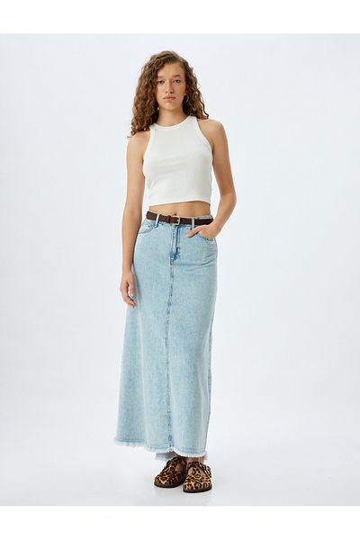 Koton Halter Neck Ribbed Slim Fit Crop Women's Tank Top
