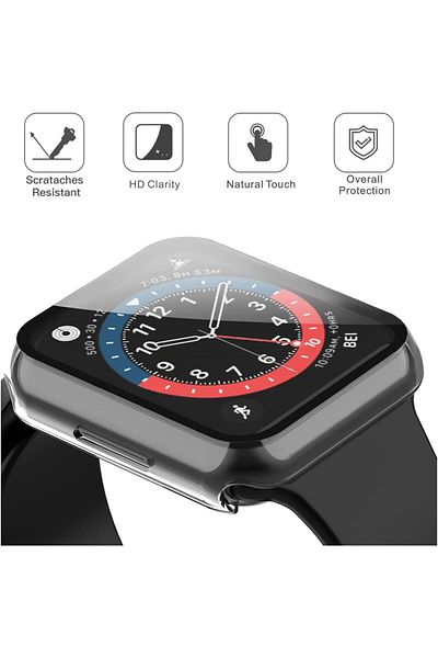 AWH Piuellia 2-Pack Hard Case with Tempered Glass Protector for Apple Watch Series 8/7 45mm