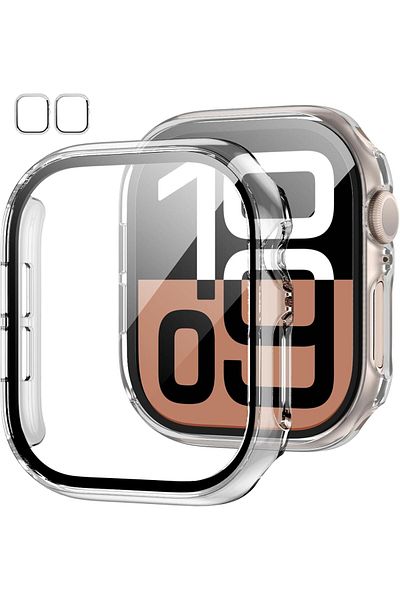 AWH 2-Pack Case with Tempered Glass Protector for Apple Watch Series 10 42mm, Clear