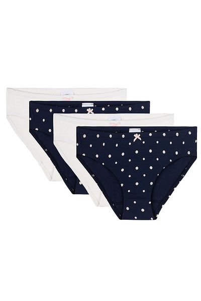 Sanetta Mädchen Rioslip, 4er Pack -  Unterwäsche, Unterhose, Jersey, Punkte
