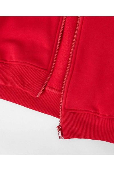 minibambi New Season Gray Club Slogan Lightweight Raised Bottom-Top Set - Zip-Up