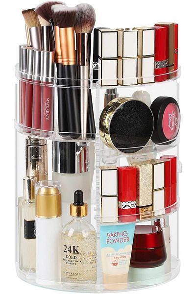 AWH 360° Adjustable Cosmetics Makeup Organizer, Carousel Storage