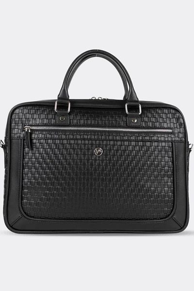 MORCA Straw Black Unisex Briefcase Laptop Bag
