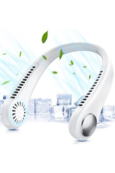 AWH مروحة للرقبة بدون شفرات وبدون استخدام اليدين، تدفق هواء بارد 360 درجة، قابلة لإعادة الشحن عبر USB، تصميم قابل للارتداء، 3 سرعات