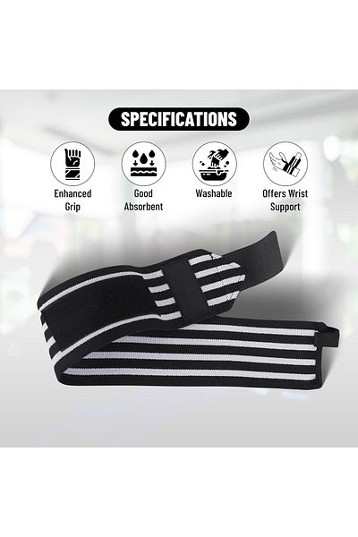 Endless Stretchable Wristband Strap Single Thumb Loop | Black | Material: Nylon And Polyester