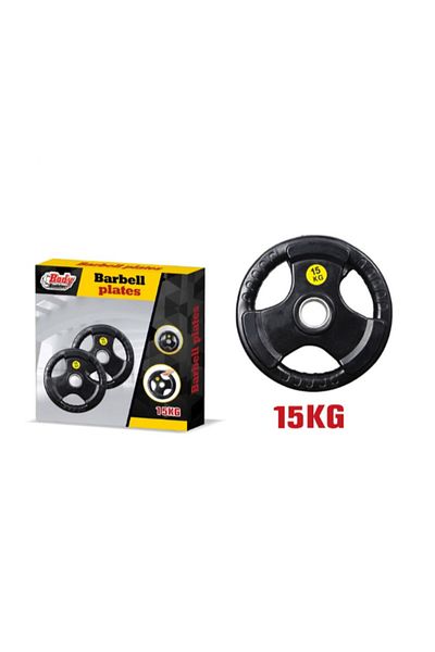 Body Builder 15Kg Barbell Platehand Grip Rubber Coated 50Mm  38-1183