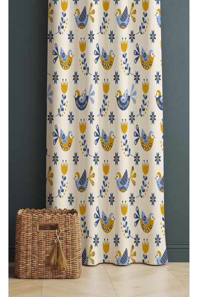ALAMODECOR Cortina de fundal pentru sufragerie, cu un singur aripător, cu det...