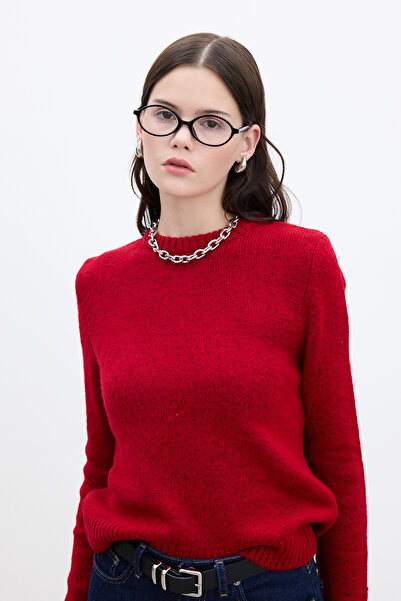 Manuka CYCLING NECK FIT KNIT SWEATER RED